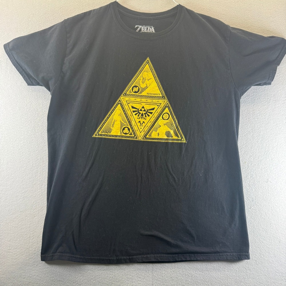 Nintendo Legend of Zelda Triforce Graphic T-Shirt Mens XL Black Cotton 2019